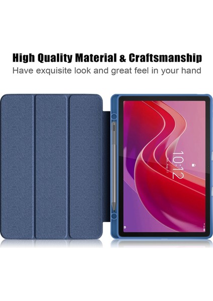 Lenovo Tab M11 / Xiaoxin Pad 2024 Için 3 Katlı Deri Kılıf (Yurt Dışından)