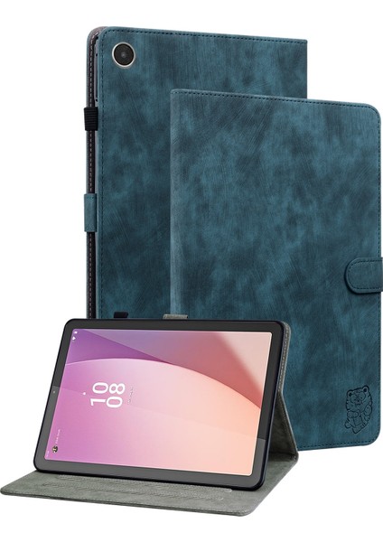 Lenovo Tab M8 Için Deri Tablet Kılıfı 4. Gen TB-300FU Koyu Mavi (Yurt Dışından)
