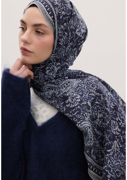 Sonıa Desen Şal Lacivert
