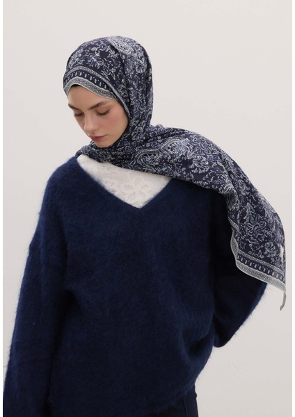 Sonıa Desen Şal Lacivert modelleri