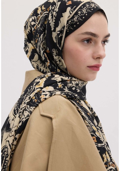 Floral Paısley Desen Şal Siyah fiyatları