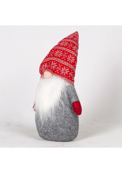 Kırmızı Gri Cüce Noel Dekor 40cm