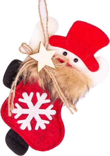 Kardan Adam Figürlü Noel Çorap Dekor 13X21CM
