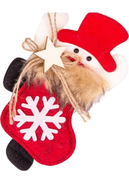 Kardan Adam Figürlü Noel Çorap Dekor 13X21CM