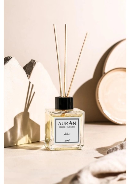 Amber Çubuklu Oda Kokusu Bambu Kokusu Kare Şişe Amber Reed Diffuser 100ml