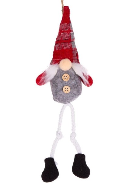 Kırmızı Gri Cüce Noel Dekor 6X5X30CM