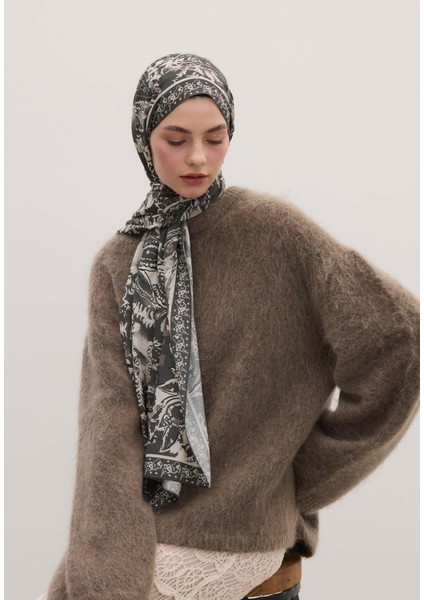 Floral Paısley Desen Şal Duman modelleri
