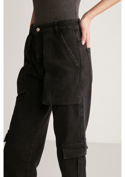 Kımberly Kadın Pamuk Antrasit Jeans