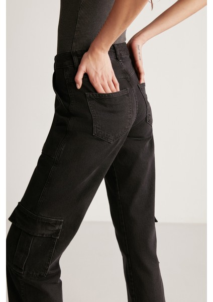 Kımberly Kadın Pamuk Antrasit Jeans