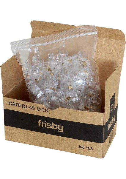FNW-RJ4526N Cat5 100lü rj45 Konnektör Yeni Nesil Delikli