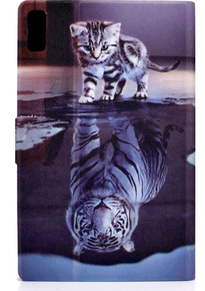 Lenovo Tab M9 Cat ve Tiger Için Renkli Çizim Pu Tablet Kılıfı (Yurt Dışından) fırsatları