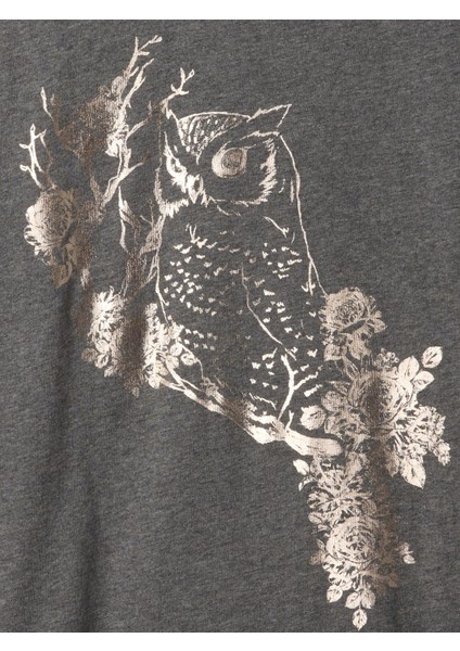 Kız Çocuk Siyah Grafikli T-Shirt