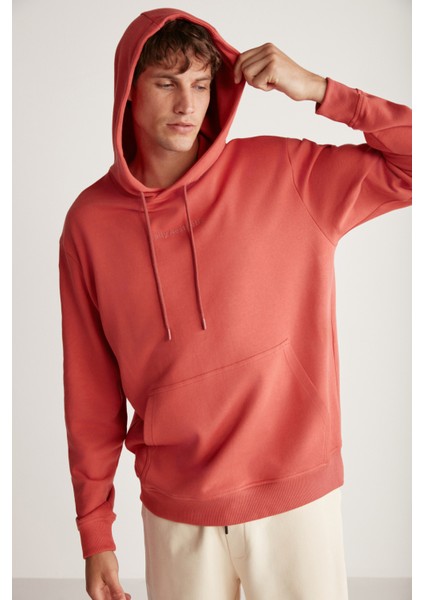 Palmer Erkek Baskılı Oversize Fit Içi Polarsız Nar Çiçeği Sweatshirt