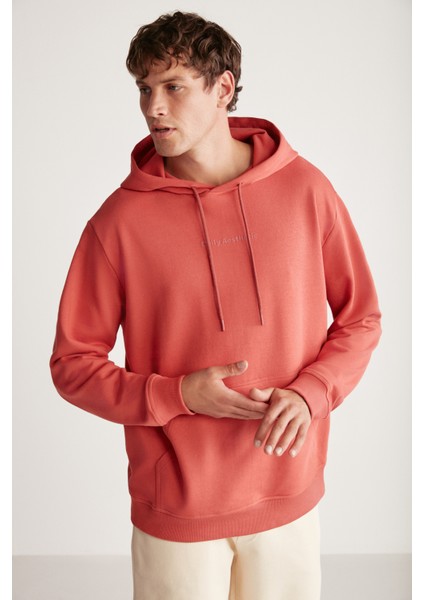 Palmer Erkek Baskılı Oversize Fit Içi Polarsız Nar Çiçeği Sweatshirt