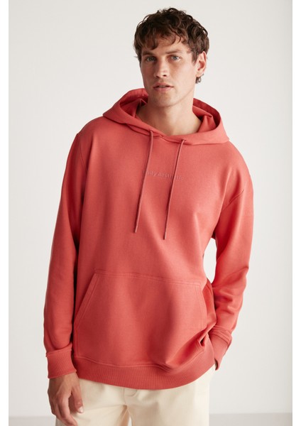 Palmer Erkek Baskılı Oversize Fit Içi Polarsız Nar Çiçeği Sweatshirt