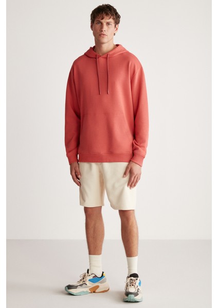 Palmer Erkek Baskılı Oversize Fit Içi Polarsız Nar Çiçeği Sweatshirt