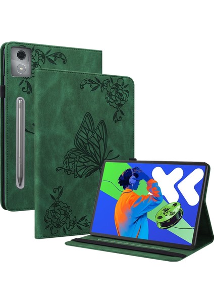 Lenovo Tab P12 Pro 12.7 2025 Yeşil Için Deri Tablet Kılıfı (Yurt Dışından)