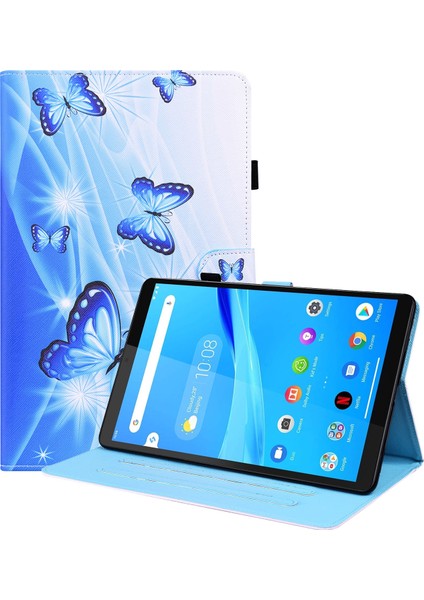 Lenovo Tab M8 Fhd Tb-5f / TB-8705X 8.0 Inç Kılıf Mavi Kelebek Için (Yurt Dışından)