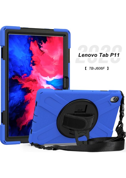 Darbeye Dayanıklı Silikon + Pc Kılıfı Lenovo Tab P11 TB-J606F Mavi (Yurt Dışından) fiyatları