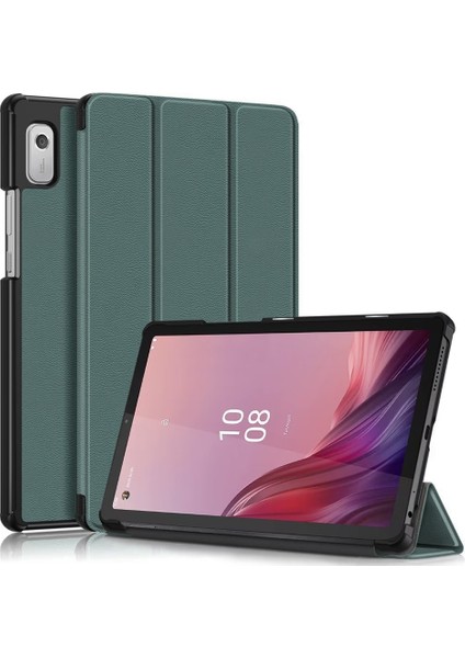 Lenovo Tab M9 TB-310FU Yeşil Için Deri Akıllı Tablet Kılıfı (Yurt Dışından)