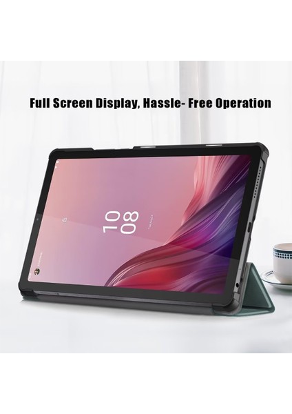 Lenovo Tab M9 TB-310FU Yeşil Için Deri Akıllı Tablet Kılıfı (Yurt Dışından)