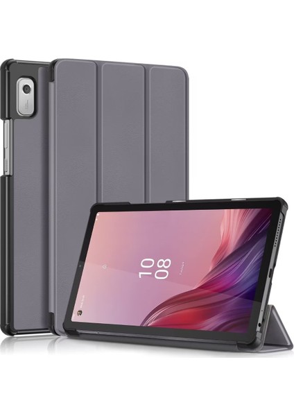 Lenovo Tab M9 TB-310FU Gri Için Deri Akıllı Tablet Kılıfı (Yurt Dışından)