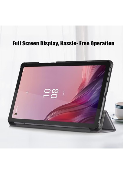 Lenovo Tab M9 TB-310FU Gri Için Deri Akıllı Tablet Kılıfı (Yurt Dışından)