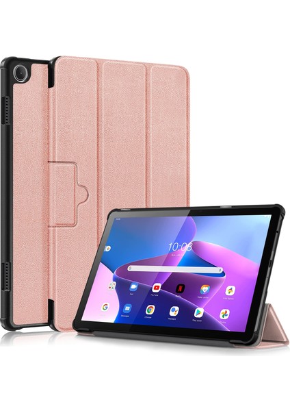 Lenovo Tab M10 10.1 3. Nesil Rose Gold Için Deri Akıllı Tablet Kılıfı (Yurt Dışından)