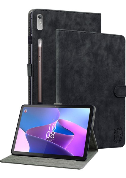 Lenovo Tab P12 Siyah Deri Tablet Kılıfı (Yurt Dışından)