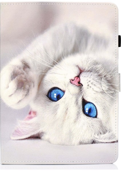 Lenovo Tab M10 Plus TB-X606F Boyalı Düz ​​deri Kılıf Beyaz Kedi Için (Yurt Dışından) fiyatları