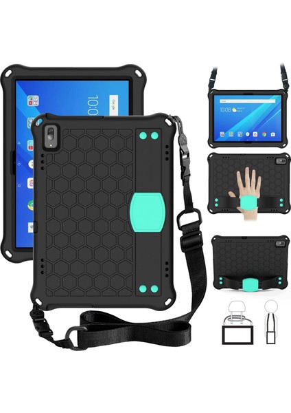 Lenovo Tab 4 10 Plus TB-X704F/N/L/V Petek Eva Kılıf Siyah+Aqua Için (Yurt Dışından)