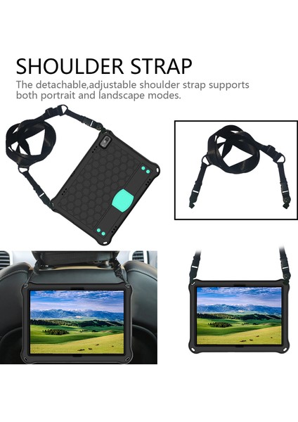 Lenovo Tab 4 10 Plus TB-X704F/N/L/V Petek Eva Kılıf Siyah+Aqua Için (Yurt Dışından)