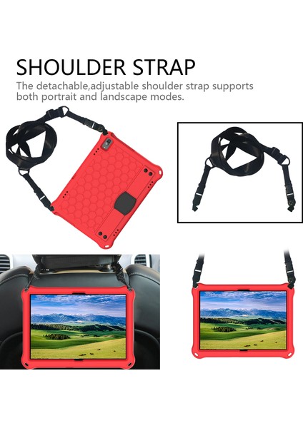 Petek Eva + Pc Shl Lenovo Tab 4 10 Plus TB-X704F/N/L/V Kırmızı+Siyah (Yurt Dışından)