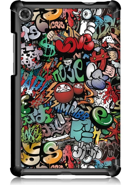 Lenovo Tab M8 Için Renkli Çizim Desenli Deri Kılıf Grafiti (Yurt Dışından) fiyatları