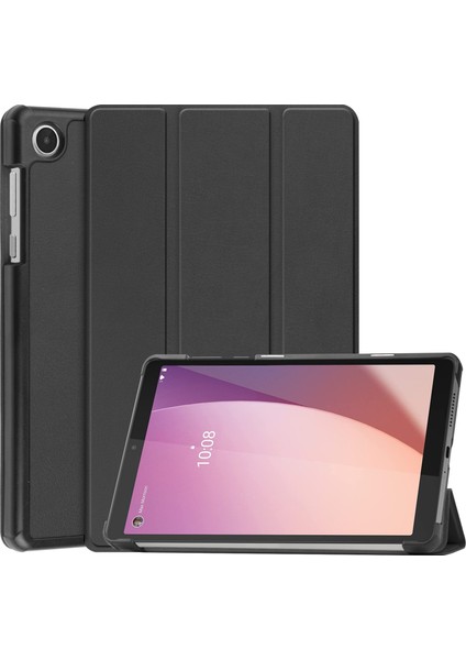 Lenovo Tab M8 4. Nesil / TB-300FU Siyah Için Custer Deri Kılıf (Yurt Dışından)