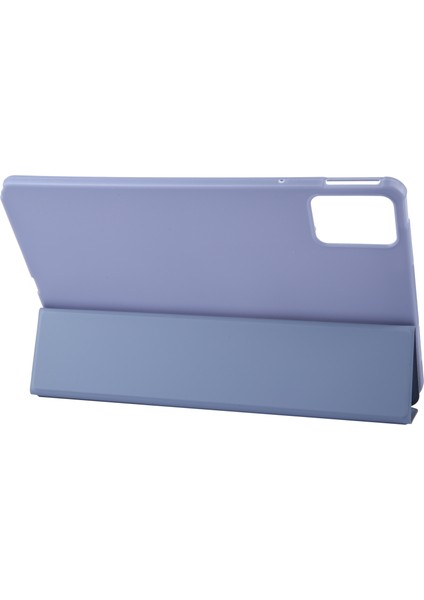 Lenovo Tab P12 12.7 2025 Lavanta Moru Için 3 Katlı Deri Kılıf (Yurt Dışından)