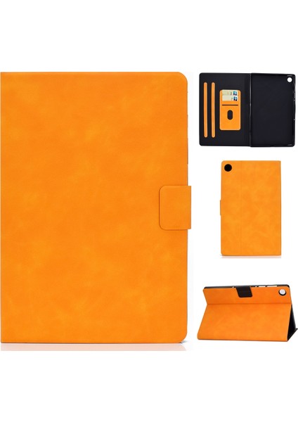 Lenovo M10 Plus TB-X606F Deri Kılıf Haki Için (Yurt Dışından)