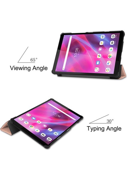 Lenovo Tab M8 3. Nesil Pembe Altın Için Custer Texture Deri Kılıf (Yurt Dışından)