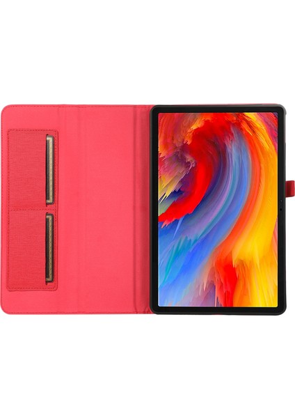 Lenovo Tab Plus 11.5 Kırmızı Kumaş Deri Kılıf (Yurt Dışından)
