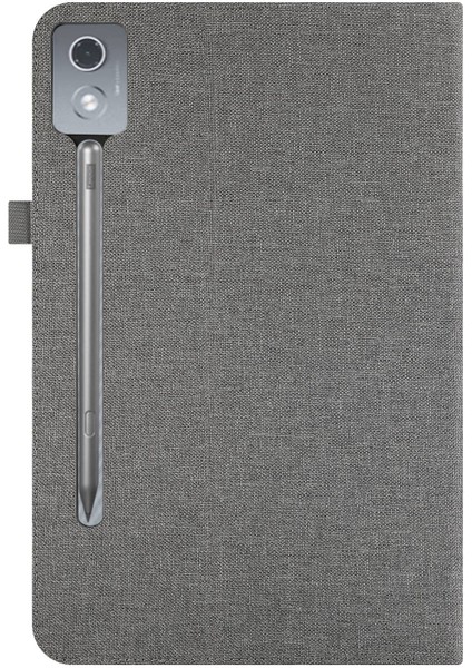 Lenovo Tab P12 12.7 2025 Gri Için Kumaş Deri Kılıf (Yurt Dışından) modelleri