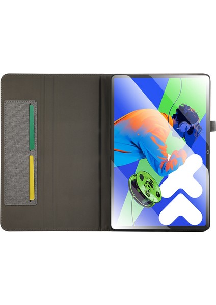 Lenovo Tab P12 12.7 2025 Gri Için Kumaş Deri Kılıf (Yurt Dışından) fırsatları