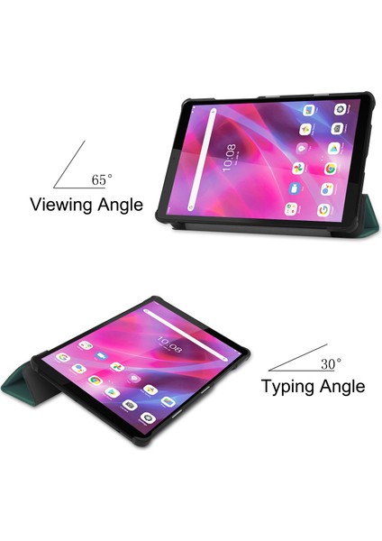 Lenovo Tab M8 3. Nesil Koyu Yeşil Için Custer Texture Deri Kılıf (Yurt Dışından)