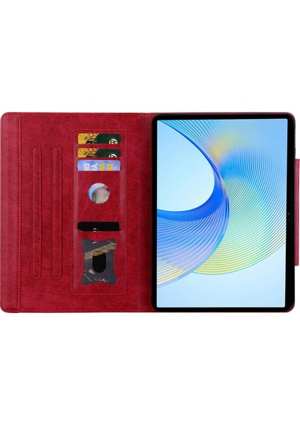 Lenovo Xiaoxin Pad Pro 12.7 2025 Kırmızı Için Kedi Tokalı Kılıf (Yurt Dışından)