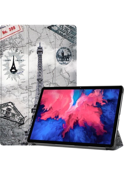 Lenovo Tab P11 TB-J606F / TB-J607Z Retro Tower Için Akıllı Deri Tablet Kılıfı (Yurt Dışından)