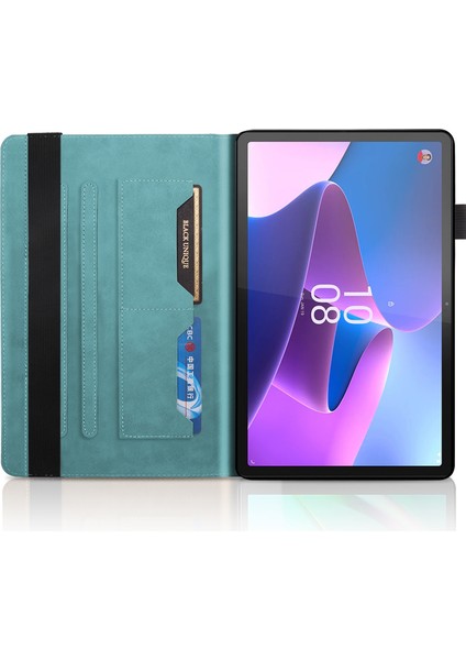 Lenovo Tab P11 Pro Gen 2 Göl Mavisi Için Hayat Ağacı Deri Kılıf (Yurt Dışından)