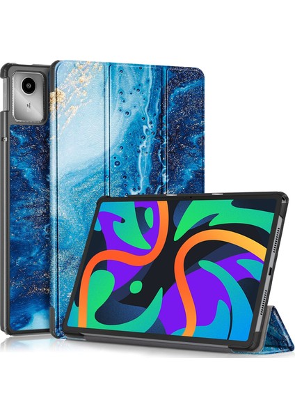Lenovo Tab M11/ Xiaoxin Pad 11 2024 Waves Için Deri Tablet Kılıfı (Yurt Dışından)
