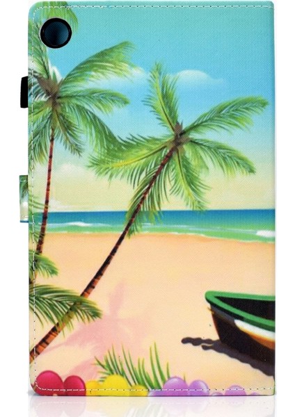 Lenovo Tab M10 Plus Renkli Desenli Deri Kılıf Plaj Için (Yurt Dışından)