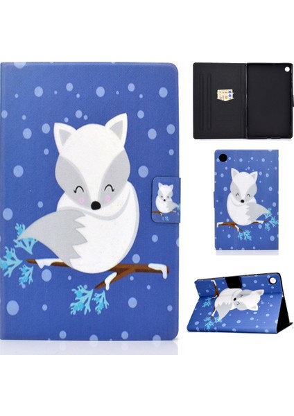 Lenovo Tab M10 Plus Renkli Desenli Deri Kılıf Arctic Fox (Yurt Dışından)