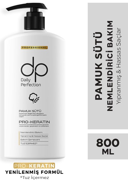 Daily Perfection Pamuk Sütü & Buğday Proteini Tuzsuz Şampuan 800 ml