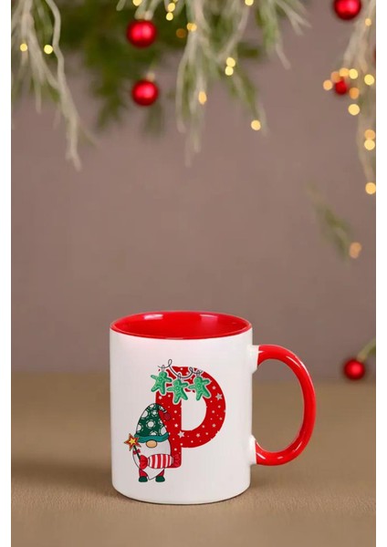 Yılbaşı Temalı Harfli Kupa Bardak